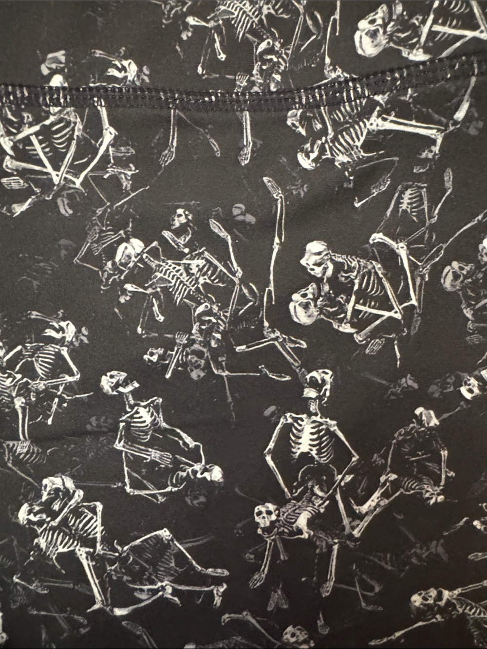 Peachy Athletic Black Skeleton Print Active Shorts - Picture 3 of 3
